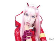 Lana Rain Zero Two Cosplay: Obsessive BJ Cum Swallow 💦🍆